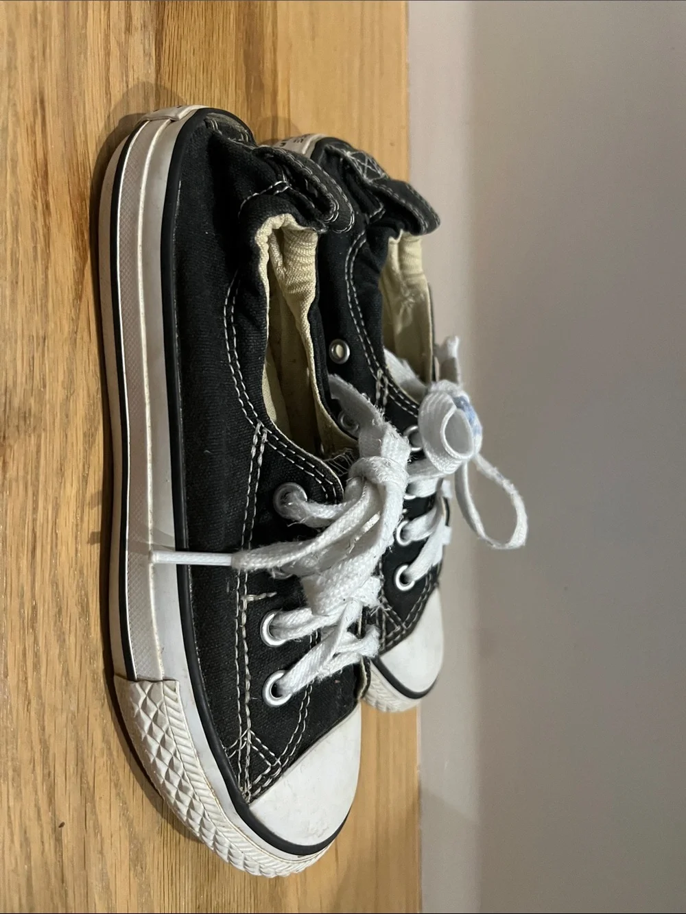 Converse Kids Black & White Low-Top Canvas Sneakers